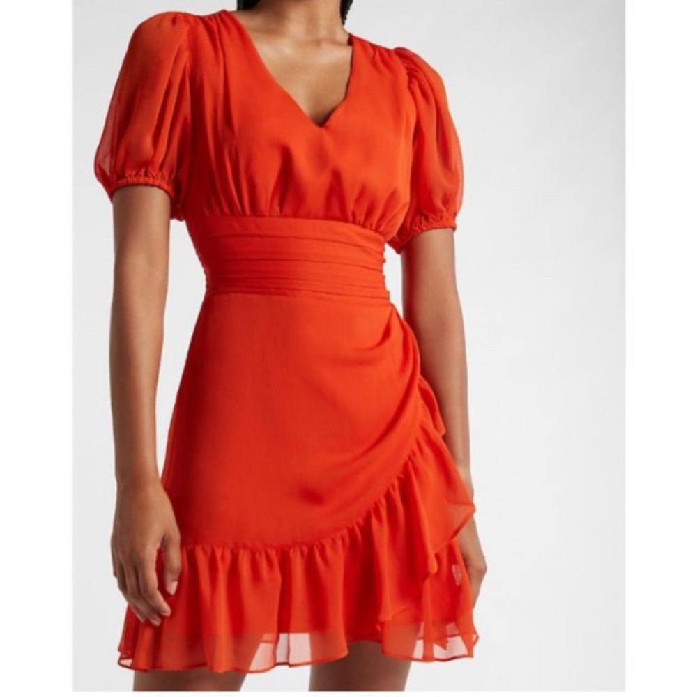 Express Vibrant Orange Mini Dress